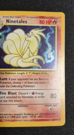 Pokemon TCG Ninetales Base Set Unlimited Holo Rare 12/102 WOTC English - Image 3