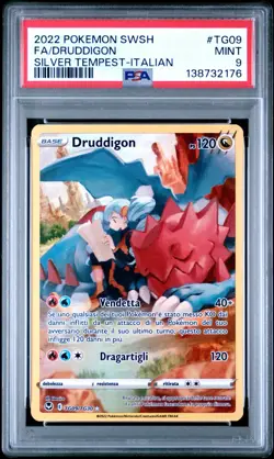 Pokemon PSA 9 Druddigon #TG09 Full Art Tempesta Argentata 2022 Italiano - Image 2