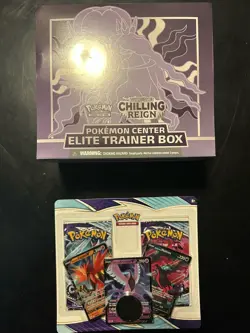 Pokemon Center ETB Chilling Reign Shadow Rider Calyrex with Compensation Packs - Image 1