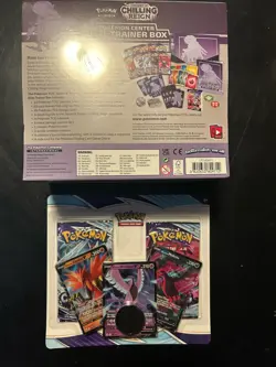 Pokemon Center ETB Chilling Reign Shadow Rider Calyrex with Compensation Packs - Image 5