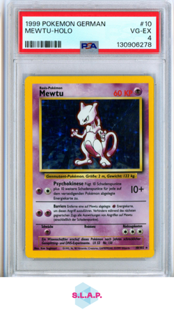 MEWTU POKEMON 10 1999 BASE - DEUTSCH PSA 4 - Image 1