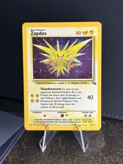 Zapdos Fossil Set Holo MP-LP 15/62 1999 Rare Pokemon - Image 1