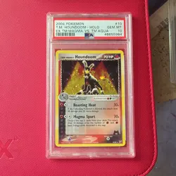 Pokemon Team Magma's Houndoom Holo Rare 10/95 EX Team Magma Aqua PSA 10 2004 - Image 1
