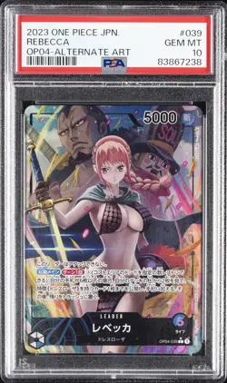 2023 ONE PIECE JPN OP04-KINGDOMS OF INTRIGUE ALTERNATE ART #039 REBECCA PSA 10 - Image 1