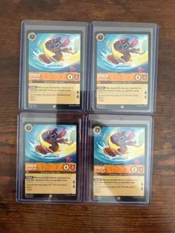 (4x) Disney Lorcana Stitch - Carefree Surfer 24/204 Fabled Legendary Regular - Image 1