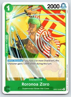 One Piece - OP07-034 - Roronoa Zoro (034) - UC - US Seller - Image 1