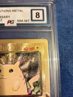 Pokemon TCG Pikachu 58/102 Celebrations Gold Metal Pokemon Promo Card Graded 8 - Image 5