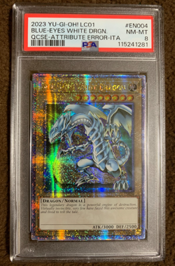 Blue-Eyes White Dragon LC01-EN004 QCR Italian Error QCSE YUGIOH PSA 8 - Image 1