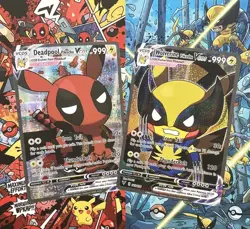 Pokemon Pikachu Deadpool & Pikachu Wolverine Cosplay ART Cards Set (Non-Tcg) - Image 5