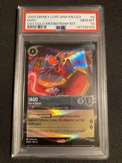 2025 DISNEY LORCANA EN D23 CARD IAGO OUT OF REACH PROMO #8 PSA 10 !!!LOW POP!!! - Image 1