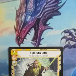 Star Wars Qui-Gon Jinn Unlimited Unit Card 200/264 Force Jedi Republic Ambush - Image 3