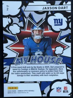 2025 Panini Donruss Optic - My House! Jaxson Dart #2 (RC) - Image 2