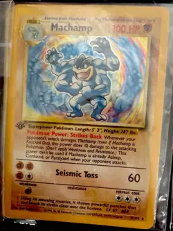 1999 Pokemon TCG Machamp Holo Rare Base Set 8/102 First Edition - Image 1