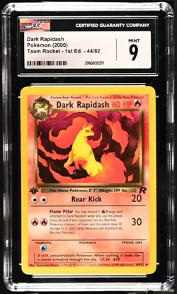 Dark Rapidash and Dark Machoke 1st Edition Pokemon Team Rocket CGC Graded - Image 1