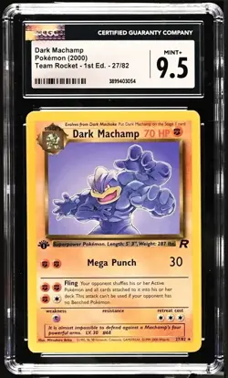 Dark Rapidash and Dark Machoke 1st Edition Pokemon Team Rocket CGC Graded - Image 3