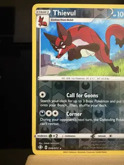 THIEVUL - 48/72 Shining Fates NM - Reverse Holo Rare - Pokemon TCG Card - Image 2