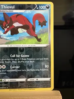 THIEVUL - 48/72 Shining Fates NM - Reverse Holo Rare - Pokemon TCG Card - Image 3