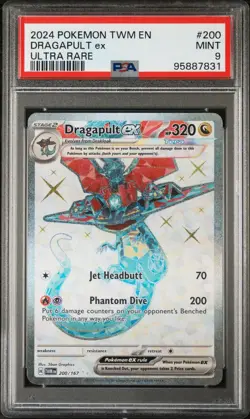 2024 POKEMON TWM EN-TWILIGHT MASQUERADE ULTRA RARE #200 DRAGAPULT EX PSA 9 - Image 1