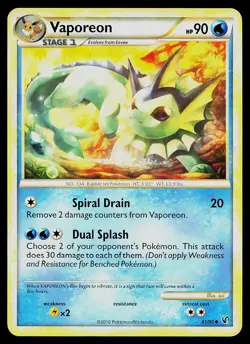 Pokemon Card - Vaporeon Undaunted 41/90 Uncommon - Image 1