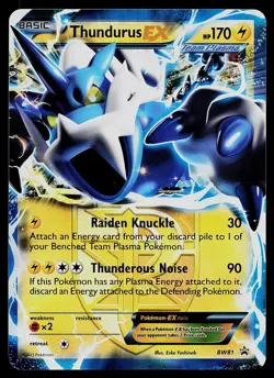 Pokemon Card - Thundurus EX (Team Plasma) Black And White Promo BW81 Holo - Image 1