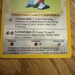 Pokemon TCG Porygon Base Set 1st Edition 39/102 Never Played Near Mint - Image 2