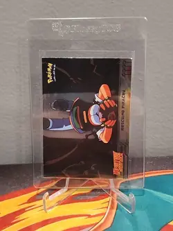 1999 Topps Pokemon the First Movie Rescuing Pikachu Silver Foil #30 Blue Logo - Image 3