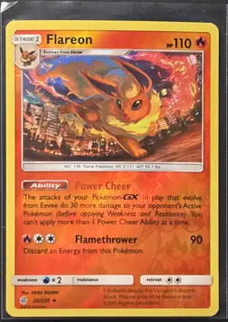 Flareon 25/236 Cosmic Eclipse Reverse Holo Pokemon 2019 - Image 1