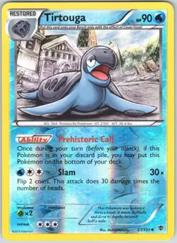 Tirtouga 27/101 Uncommon Plasma Blast Pokemon Reverse Holo NM - Image 1