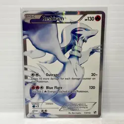 Reshiram 113/114 Full Art Ultra Rare Pokemon Black & White Card - LP - Image 1