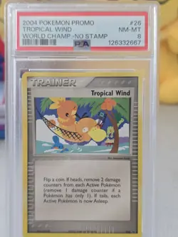 2004 Pokemon Promo Tropical Wind World Champ.-No Stamp PSA 8 - Image 2