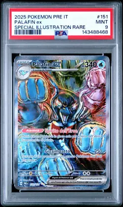 Pokemon PSA 9 Palafin Ex #151 PRE IT Special Illustration Rare 2025 Italiano - Image 2