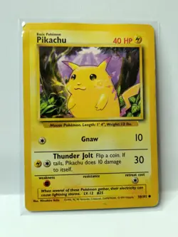 1999 Pokemon Base Set Pikachu 58/102 Yellow Cheeks Used - Image 1