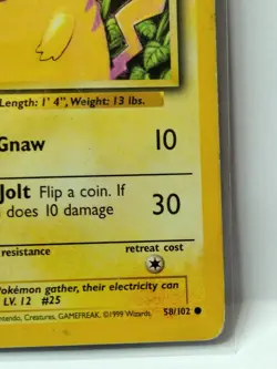 1999 Pokemon Base Set Pikachu 58/102 Yellow Cheeks Used - Image 4