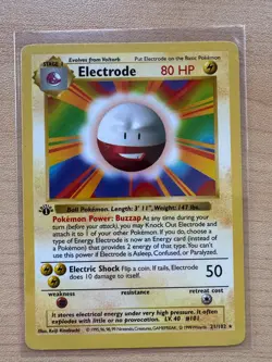 Pokemon Electrode 21/102 Base Set 1st Edition Shadowless English 1999 TCG - Image 1