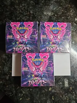 3X Pokemon TCG Factory Sealed Japanese Booster Box SV6a Night Wanderer - Image 1
