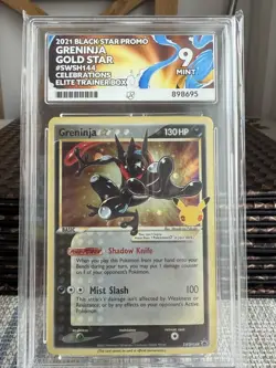 Pokemon TCG Greninja Gold Star Celebrations SWSH144 ACE 9 - Image 1