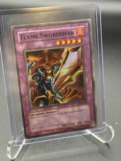 Yu-Gi-Oh! TCG Flame Swordsman LOB-003 Fusion 1800 ATK 1600 DEF Warrior - Image 1