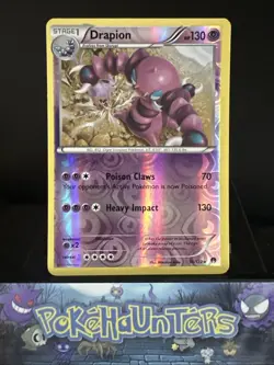 Pokemon Card Drapion 54/122 Breakpoint Reverse Holo Rare Near Mint - Image 1