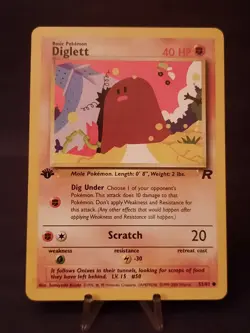 Pokemon Card ( Diglett ) 52/82 Team Rocket-1st Edition Regular VLP-NM - Image 1