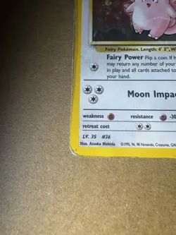 Pokemon TCG Erika's Clefable Gym Heroes Holo Card Vintage WOTC Heavy Play - Image 3
