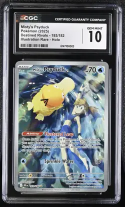 CGC 10 Misty's Psyduck 193/182 Destined Rivals Illustration Rare Pokemon Card - Image 1