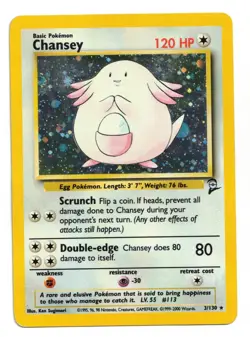 Pokemon Card: Chansey HOLO 3/130 Base Set 2 Vintage Rare! PL - Image 1