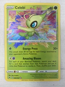 Celebi 009/185 SWSH04: Vivid Voltage Amazing Rare Holo Pokemon Card NM - Image 1