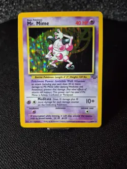 Pokemon TCG Jungle Mr. Mime Card 6/64 Unlimited Edition Holo Rare WOTC-LP - Image 1