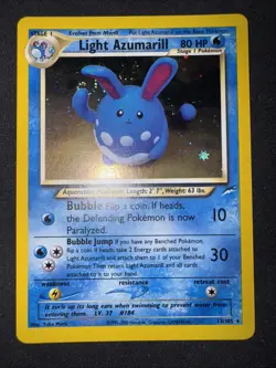 Pokemon TCG Light Azumarill Holo Rare Unlimited Card 13/105 Neo Destiny NM - Image 1