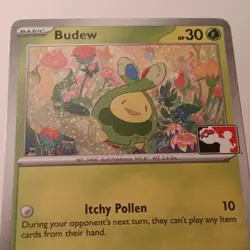 Budew Pokemon Prize Pack Series 7 Promo Pokemon Card NM/LP Stamp Non-Holo - Image 3