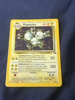 Magneton 11/62 Fossil Holo wotc Pokemon card played - Image 1