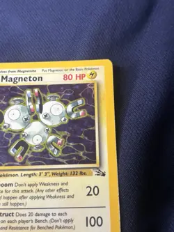 Magneton 11/62 Fossil Holo wotc Pokemon card played - Image 2
