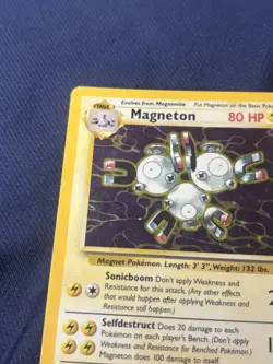 Magneton 11/62 Fossil Holo wotc Pokemon card played - Image 3