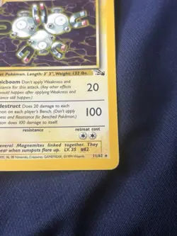 Magneton 11/62 Fossil Holo wotc Pokemon card played - Image 4